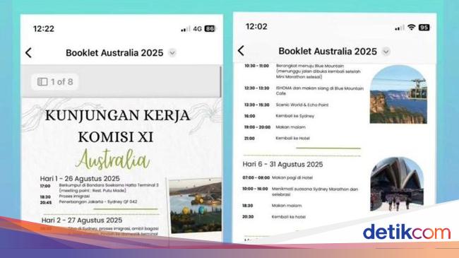 Viral Beredar Template IG Itinerary Kunker Anggota DPR Komisi XI di Sydney