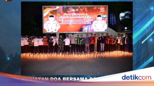 Polda Jambi Gelar Doa Bersama-Aksi Damai 1.000 Lilin Bareng Mahasiswa hingga Ojol
