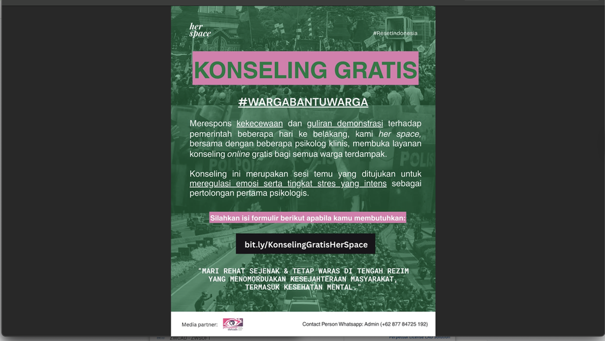 Viral Layanan Konseling Psikolog Gratis Imbas Demo, Banyak yang Ngeluh soal Ini