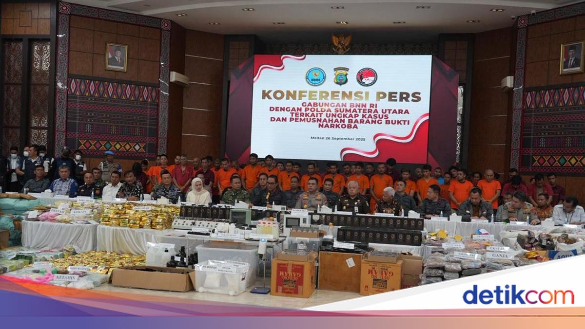BNN dan Polda Sumut Sita 1,4 Ton Sabu-800 Kg Ganja dari Ribuan Kasus Narkoba