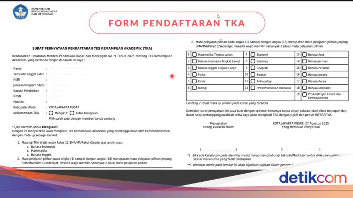 Cara Daftar Tes Kemampuan Akademik (TKA), Murid Harus Persiapkan Hal Ini!