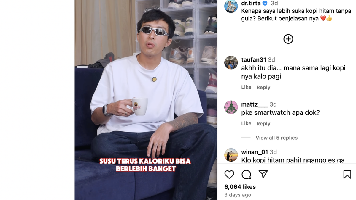 Ngopi Sebelum Olahraga? Ini Alasan Dr. Tirta Minum Kopi Hitam