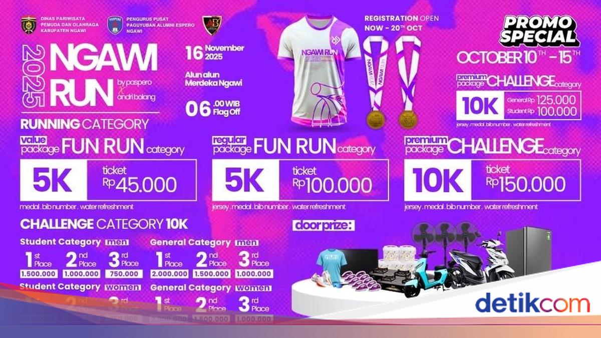Lari Seru Sambil Rebut Hadiah Motor dan Jutaan Rupiah di Ngawi Run 2025