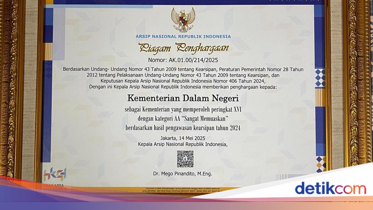 Kemendagri Raih Predikat 'Sangat Memuaskan' dalam Pengawasan Kearsipan