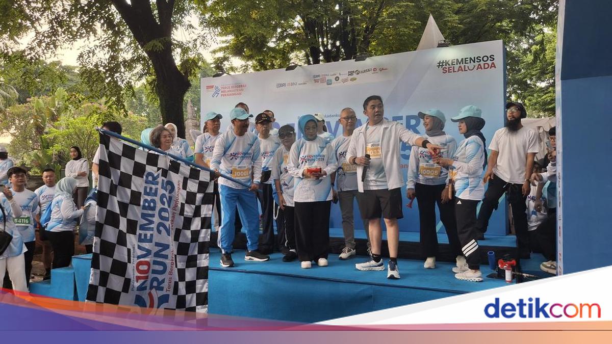 Kemensos Gelar November Run, Ribuan Peserta Lari Bareng Mensos-Seskab Teddy