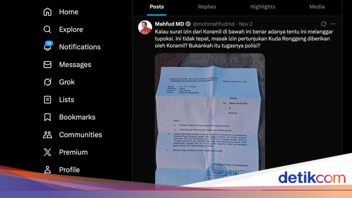 Surat Izin Keramaian dari Koramil Arcamanik Disorot Mahfud, Danramil Ditegur