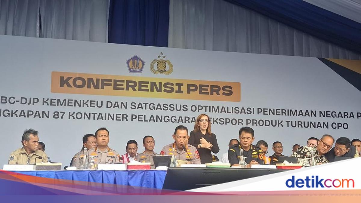 Kapolri Hadiri Pengungkapan 87 Kontainer Terkait Pelanggaran Ekspor Produk CPO