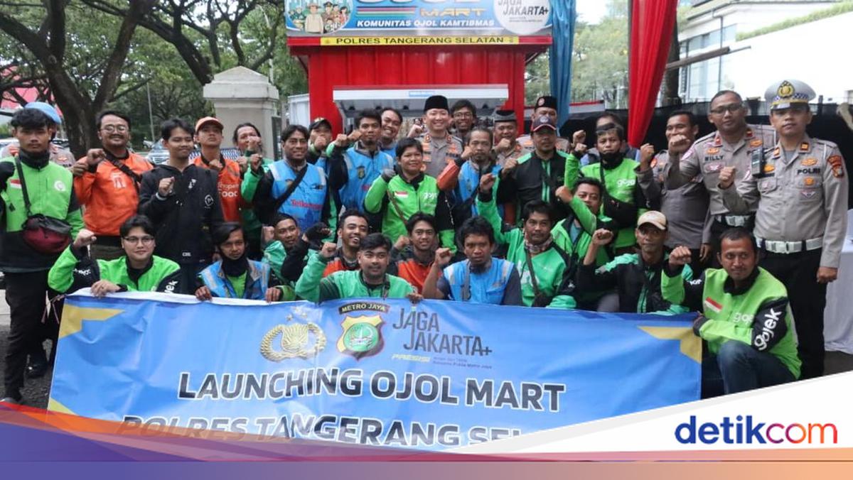 Peduli Komunitas Ojek Online, Polres Tangsel Launching 'Ojol Mart'