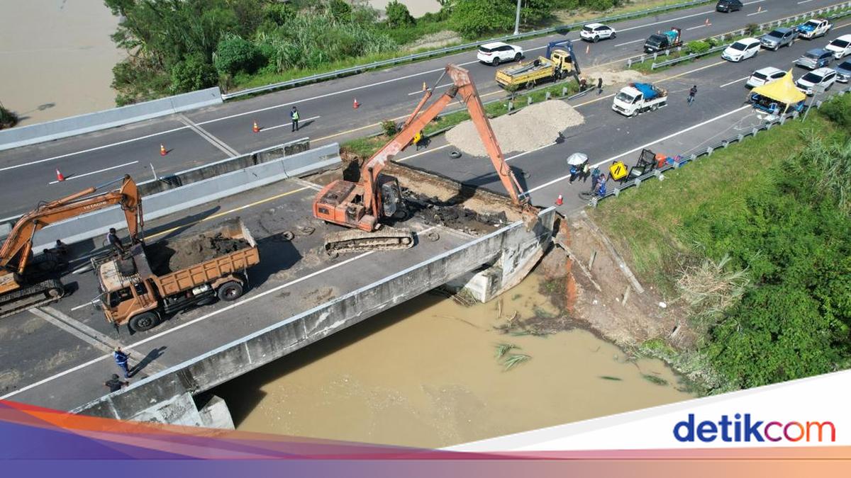 Jalan Tol Kualanamu Arah Medan yang Amblas Mulai Diperbaiki