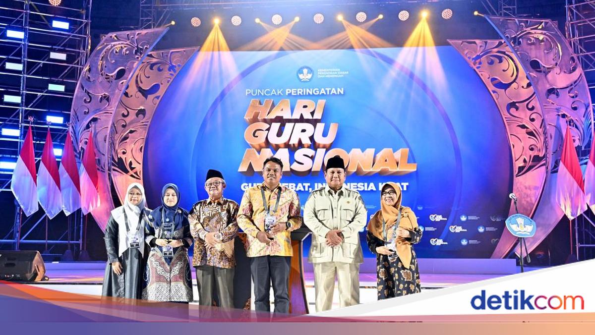 Prabowo Beri Penghargaan ke 3 Guru Inspiratif di HGN 2025