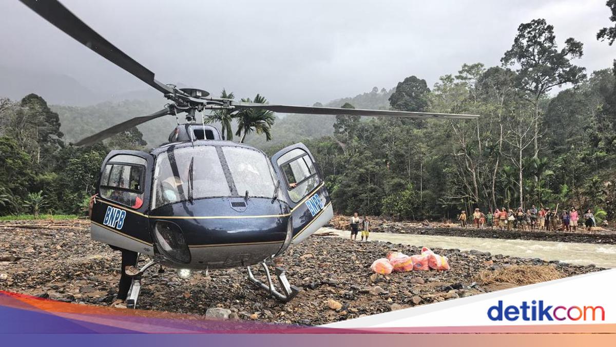 Cerita Sulitnya Heli BNPB Tembus Desa Terisolasi Sumut Kirim Bantuan Bencana
