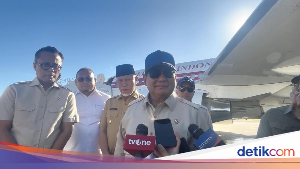 Prabowo Usai Cek Korban Banjir di Sumbar: Listrik Hampir 100%
