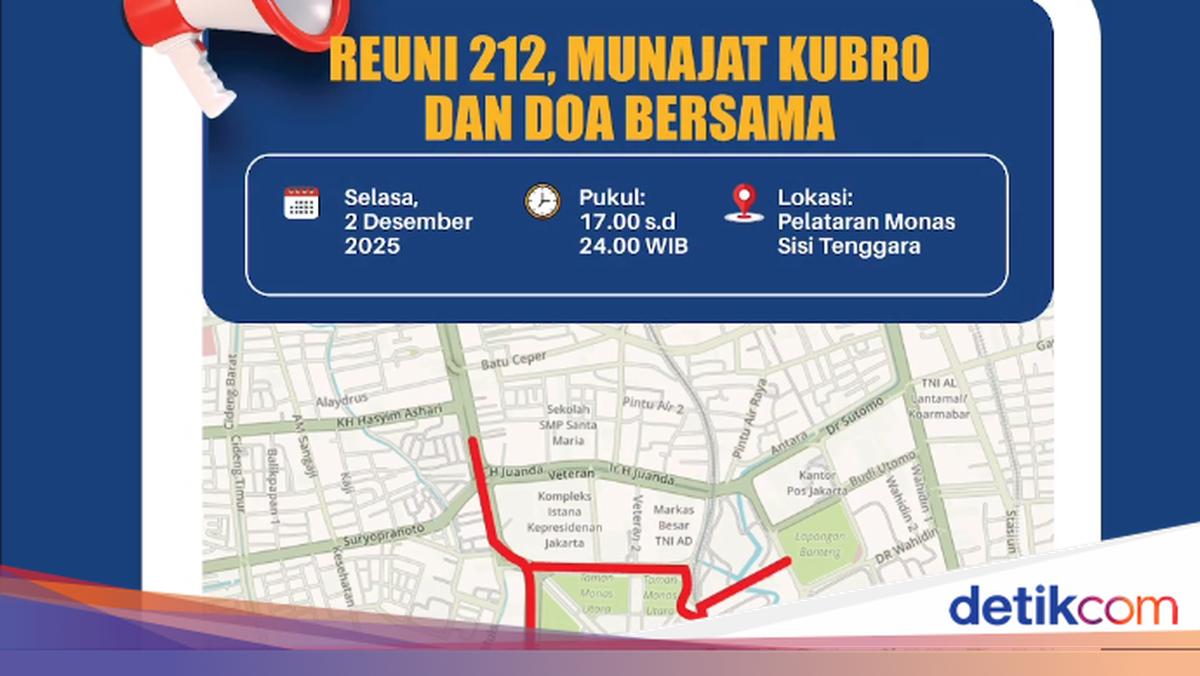 Lalin di 10 Jalan Kawasan Monas Akan Dialihkan Saat Reuni 212, Simak Titiknya