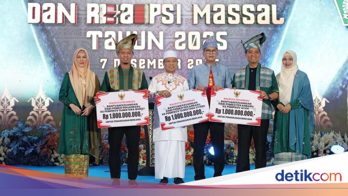 Walkot Pekanbaru Serahkan Bantuan Rp 3 M untuk Korban Bencana Sumatera