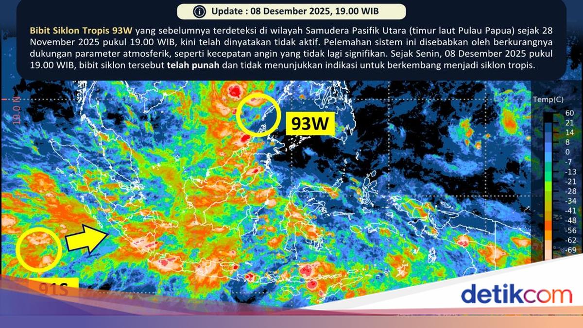 Bibit Siklon di Utara RI Punah, Tersisa 1 di Barat Bengkulu-Lampung