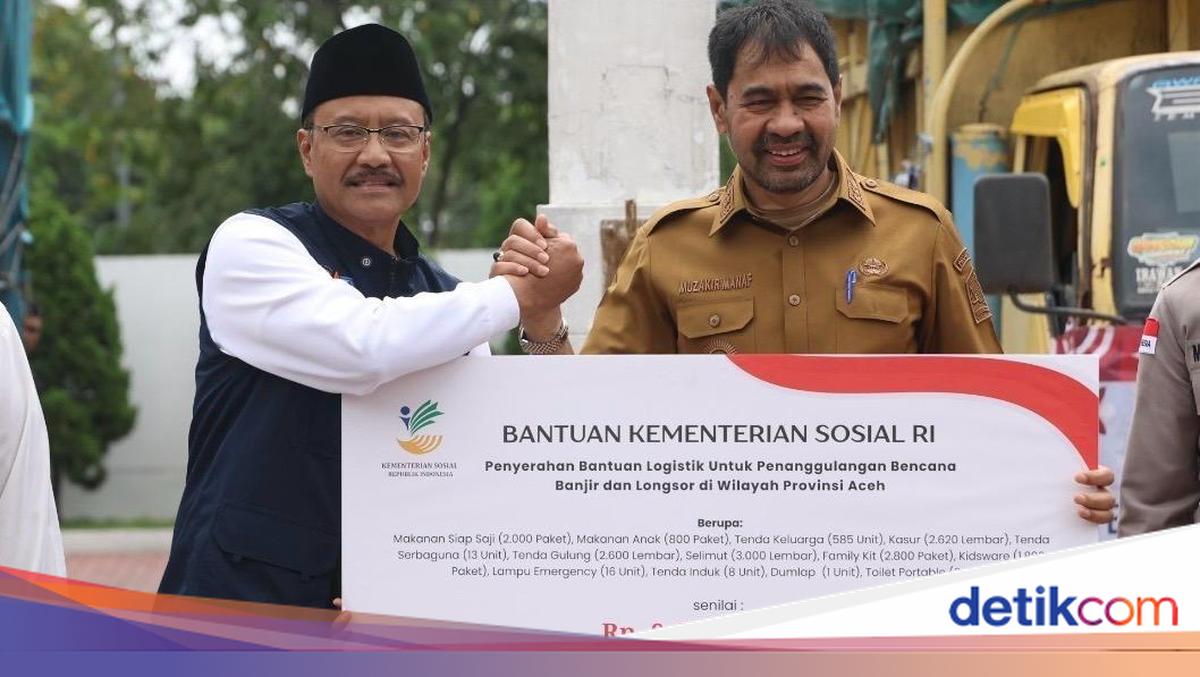 Mensos Serahkan Bantuan Senilai Rp 9 M ke Gubernur Aceh, Ini Rinciannya