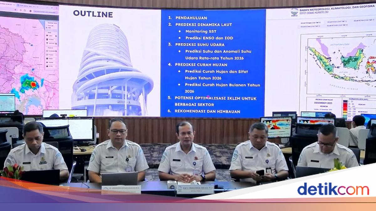 BMKG memprediksi cuaca 2026 bakal lebih bersahabat, dengan suhu dan curah hujan nasional berada pada kategori normal sepanjang tahun.

Via @detik_edu