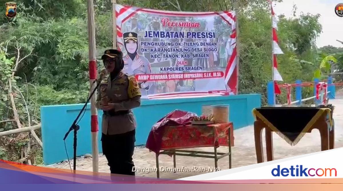 Kapolres Sragen Resmikan Jembatan Merah Putih Presisi, Dua Desa Kini Terhubung