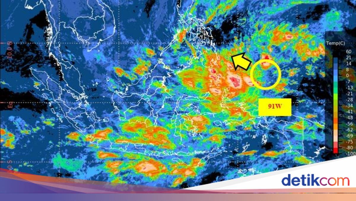 Ada Bibit Siklon 91W, Daerah Ini Berpotensi Hujan Lebat dan Angin Kencang