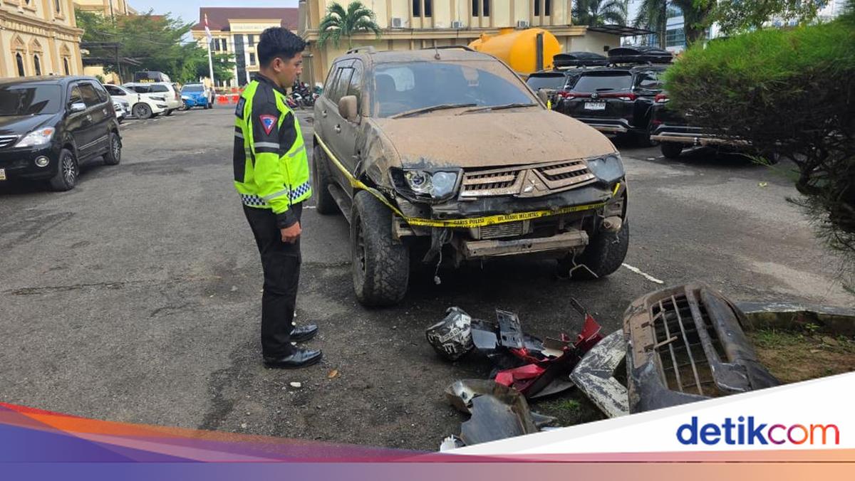 Pajero Tabrak Lari 6 Motor dan Pagar Mapolda Jambi, Sopir Positif Narkoba