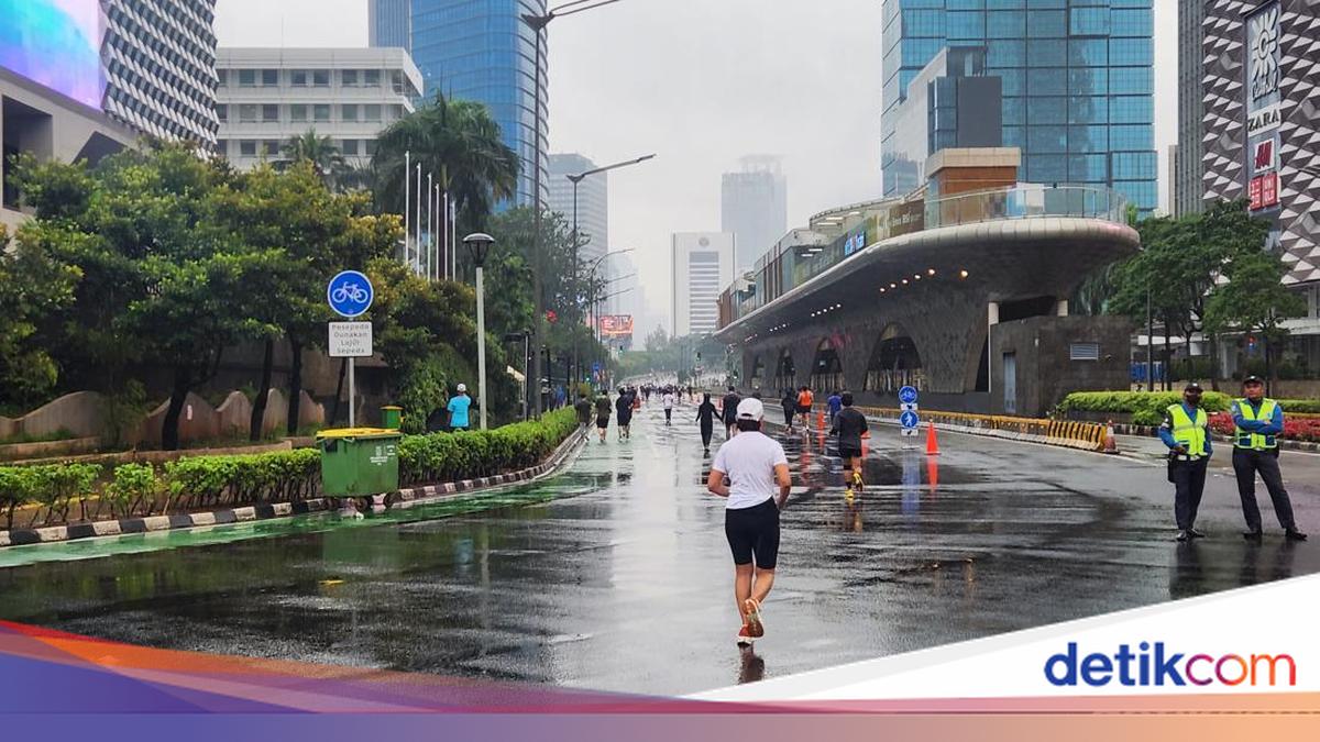 Warga Tetap Lari di CFD Jakpus Meski Gerimis: Olahraga Cuma Hari Minggu