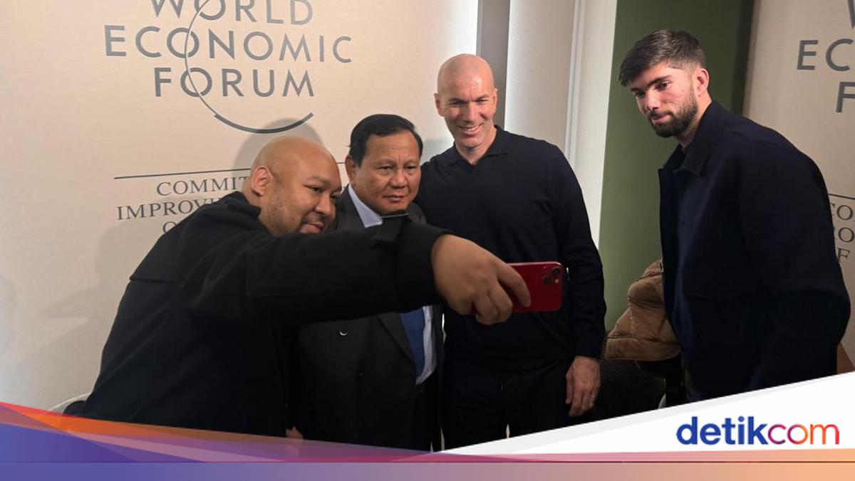 Momen Hangat Prabowo-Didit Foto Bareng Zidane dan Anaknya di Davos