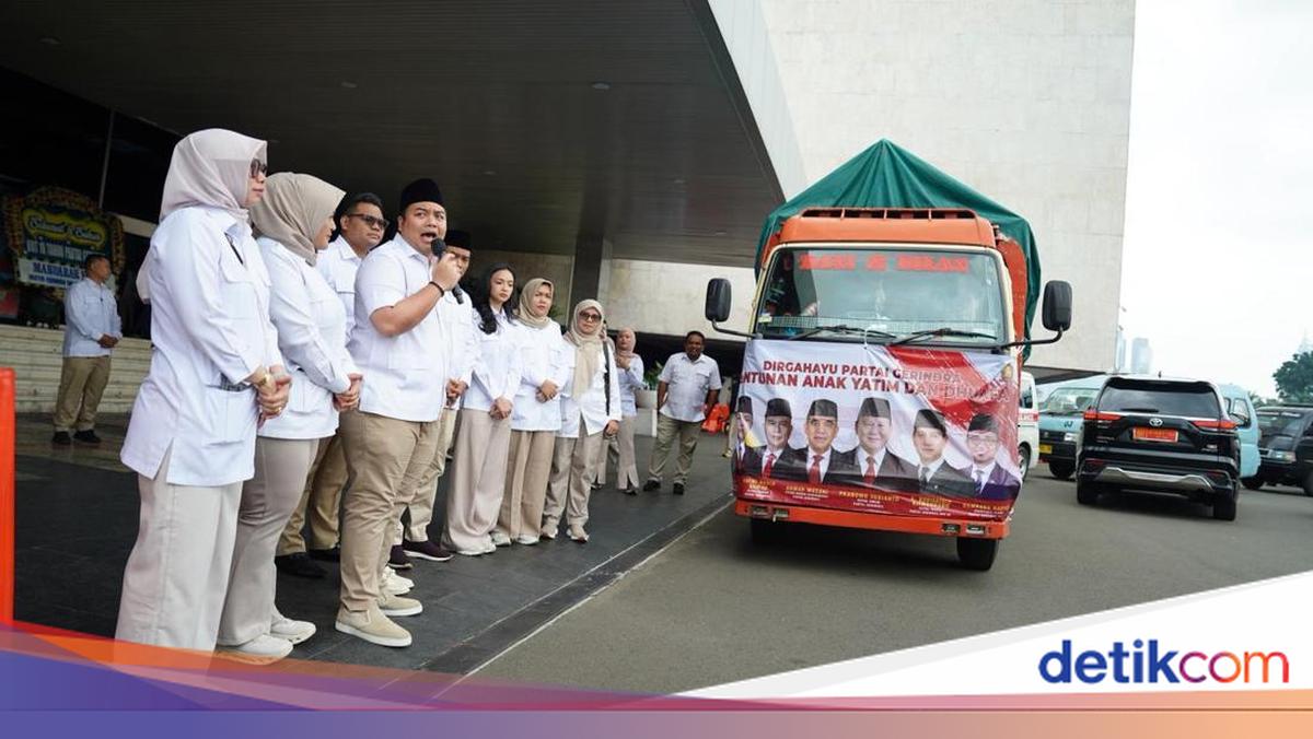 Gerindra Rayakan HUT Ke-18 dengan Bagi Sembako hingga Santunan Anak Yatim