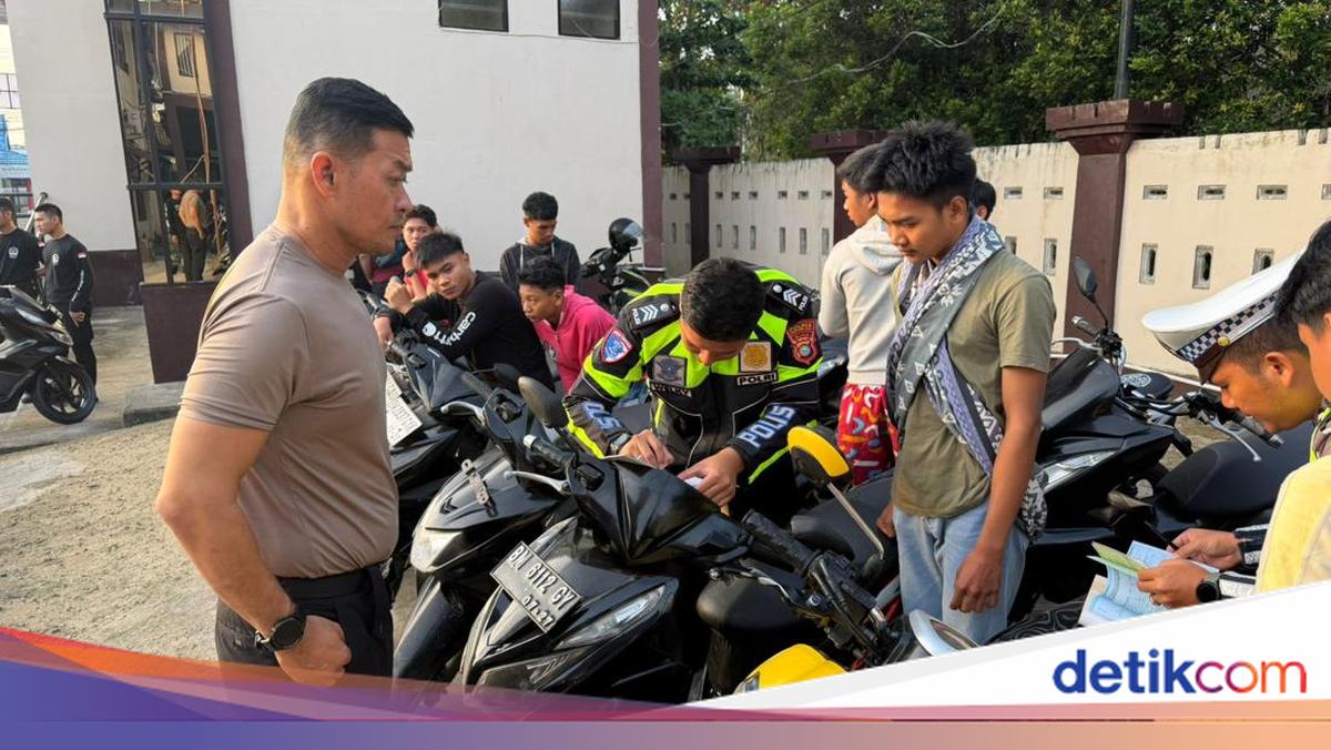 Tim RAGA Polres Inhil Bubarkan Balap Liar Jelang Sahur, 14 Motor Disita