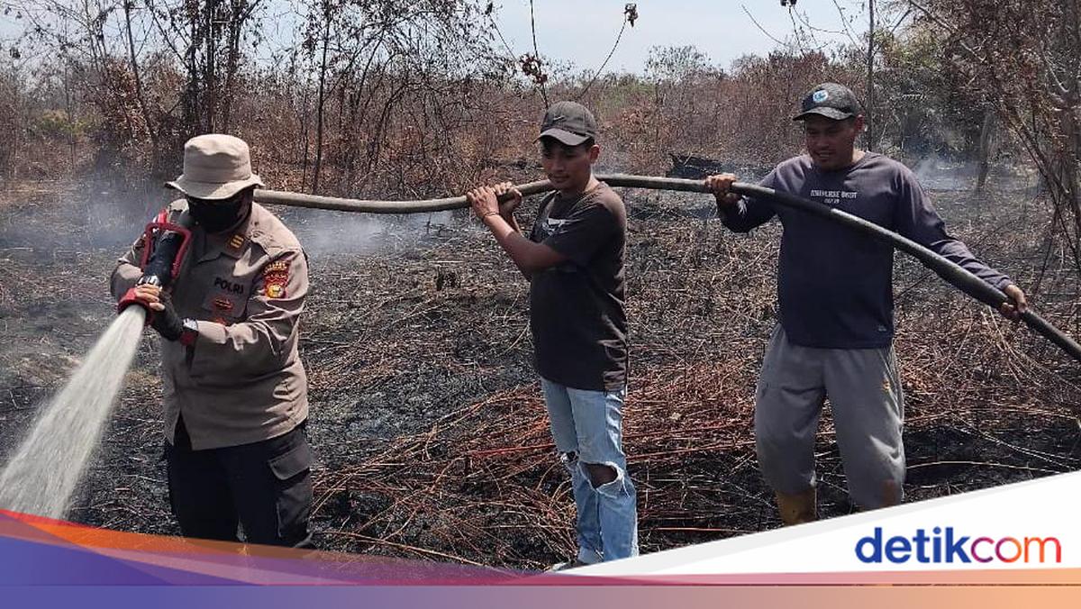 Kebakaran Lahan di Bengkalis Riau, Polisi Padamkan dan Cegah Api Menyebar