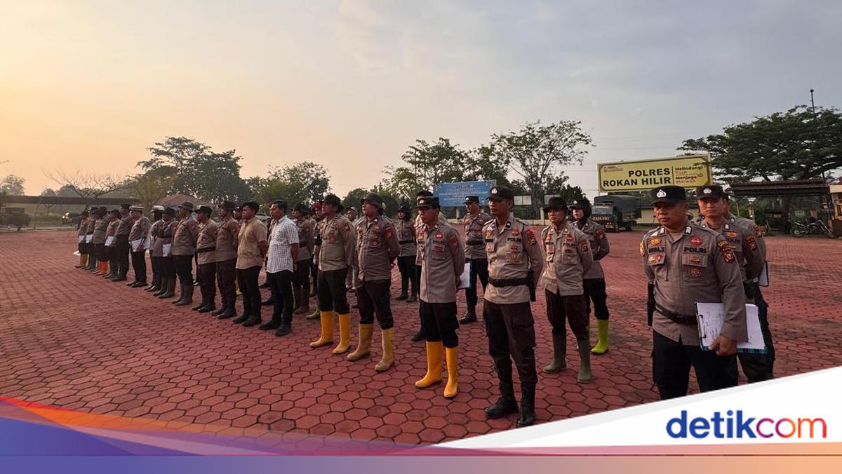 Polres Rohil Kerahkan Puluhan Personel untuk Perkuat Penanganan Karhutla