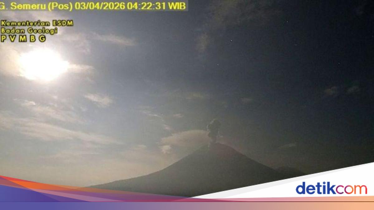 Gunung Semeru Erupsi 4 Kali Pagi Ini, Tinggi Kolom Abu Capai 1,2 Km