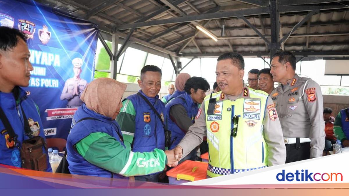 Polantas Menyapa, Kakorlantas Perkuat Kolaborasi dengan Ojol Sukabumi Jelang May Day