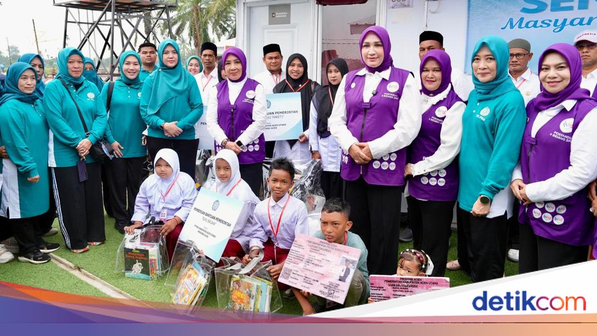 TP PKK Salurkan Bantuan Sosial & Gelar Senam Sehat di Huntara Aceh Utara