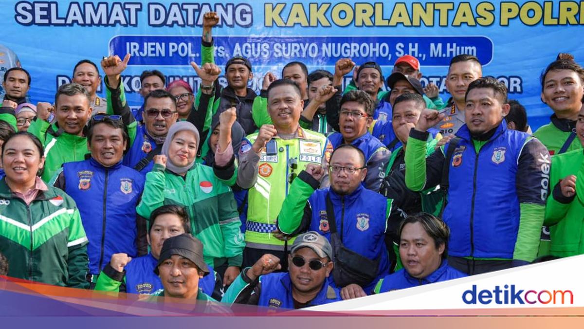 Polantas Menyapa di Bogor, Kakorlantas Ajak Ojol Jadi Pahlawan Keselamatan di Jalan