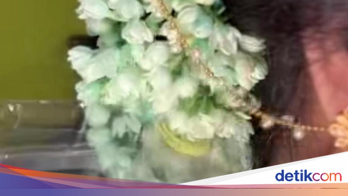 Viral Reaksi Pengantin Saat Ulat Muncul dari Balik Sanggul Roncean Melati