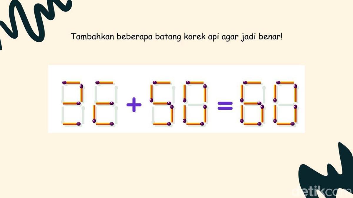 Konon Otak Tak Kenal Libur, Geser dan Tambahkan Korek Api Agar Hitungannya Benar