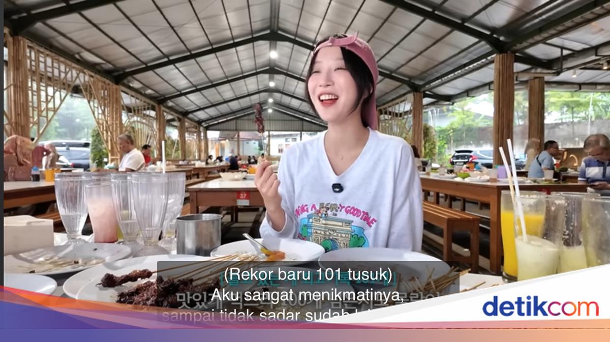 Tzuyang Pecahkan Rekor Baru di Bandung, 110 Tusuk Sate Maranggi Ludes!