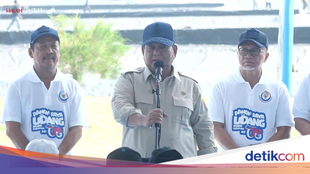 Presiden Prabowo melontarkan candaan di acara Panen Raya Udang di Kebumen. Prabowo menyinggung sejumlah pejabat yang memiliki nama belakang mirip dengannya.