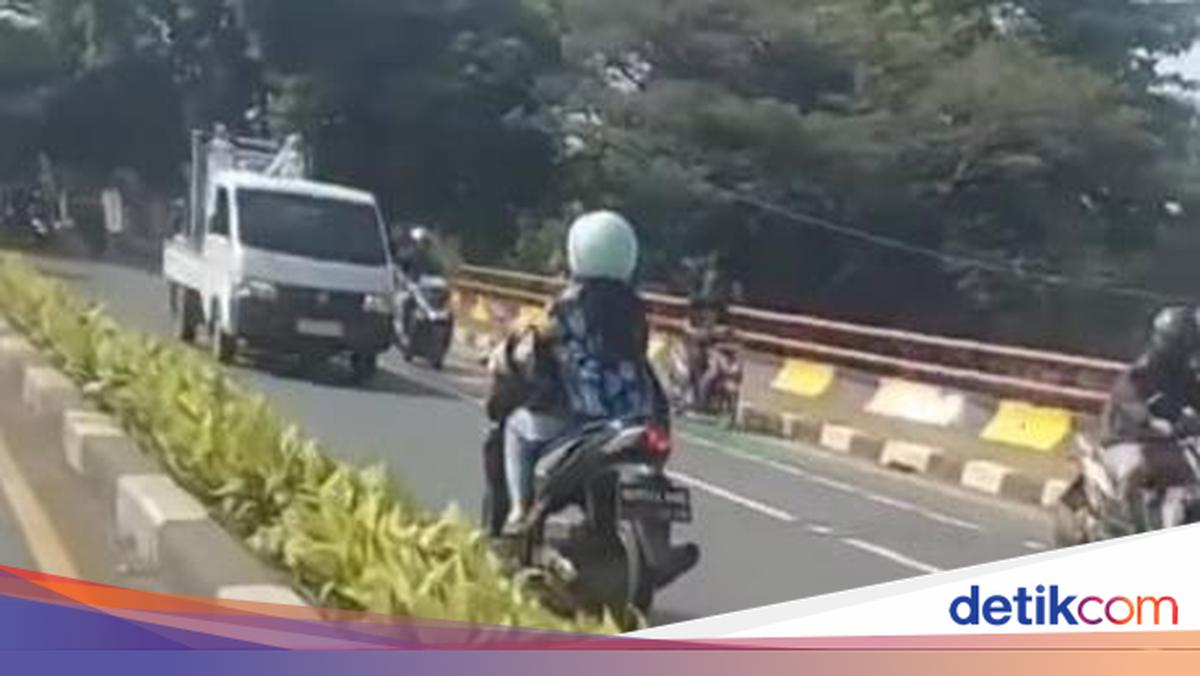 Pemotor Wanita Lawan Arah di Depok Diburu Polisi