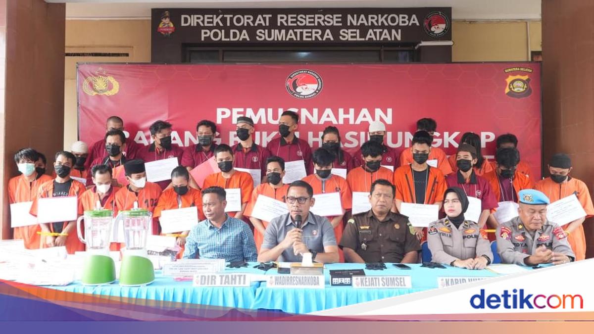 Polda Sumsel Musnahkan Narkoba Senilai Rp 2,2 Miliar, Selamatkan 34 Ribu Jiwa