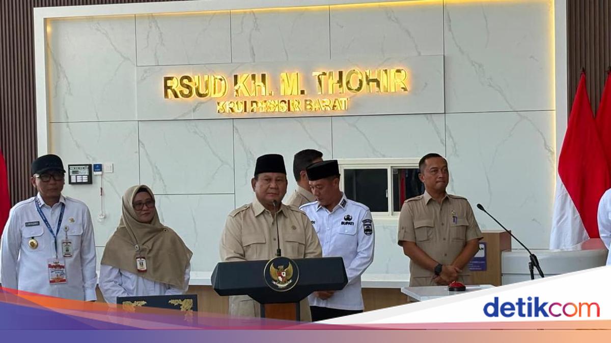 Resmikan RSUD Krui Lampung, Prabowo Ingatkan Jangan Ada Korupsi