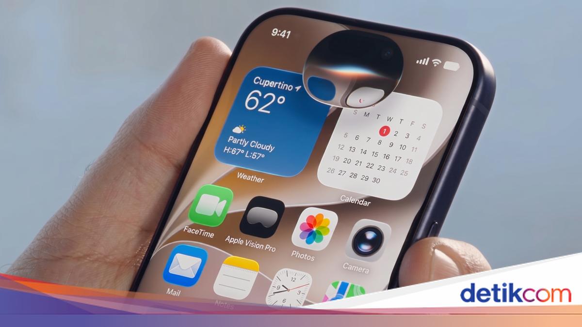 Ilustrasi Siri AI Apple di iPhone
