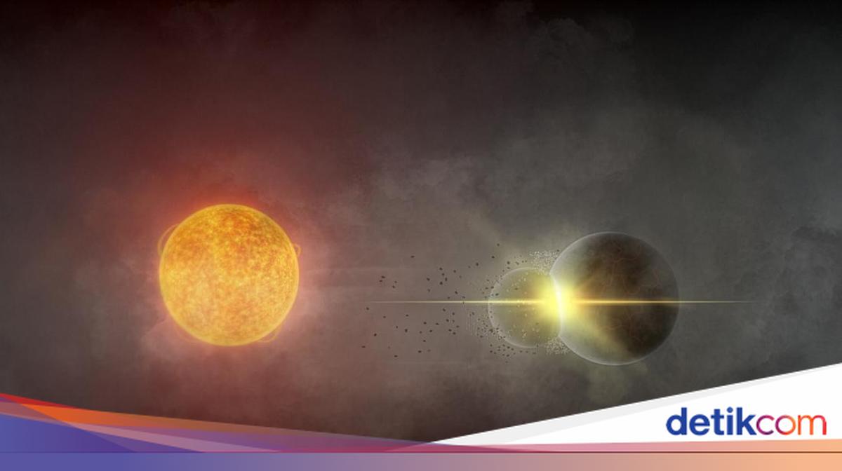 Ilustrasi tabrakan dua planet di luar tata surya yang ditemukan para ilmuwan