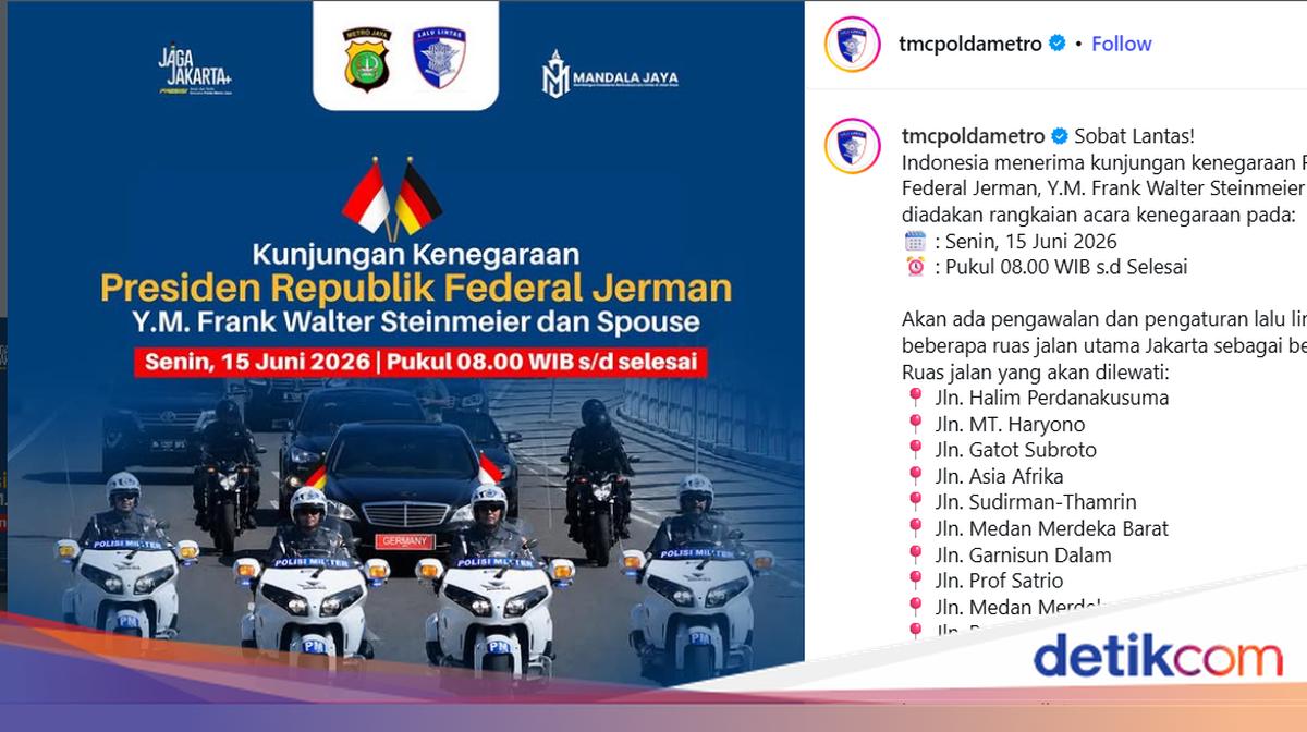 Ada Kunjungan Presiden Jerman, 10 Ruas Jalan di Jakarta Bakal Ditutup