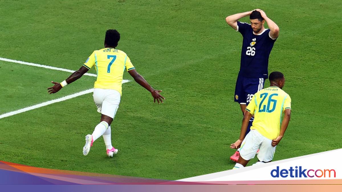 Vinicius Junior Scores Twice as Brazil Beats Scotland 3-0 to Win Group C
