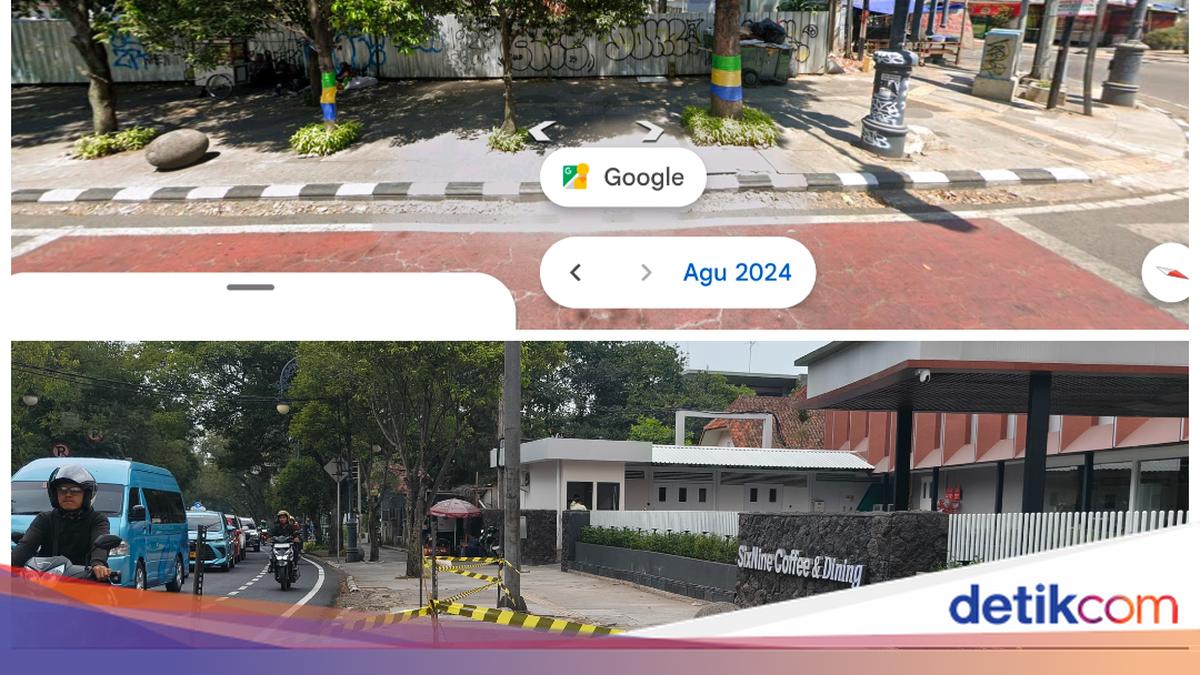 Before-After Trotoar Depan Lapangan Padel Bandung Lokasi 10 Pohon Ditebang