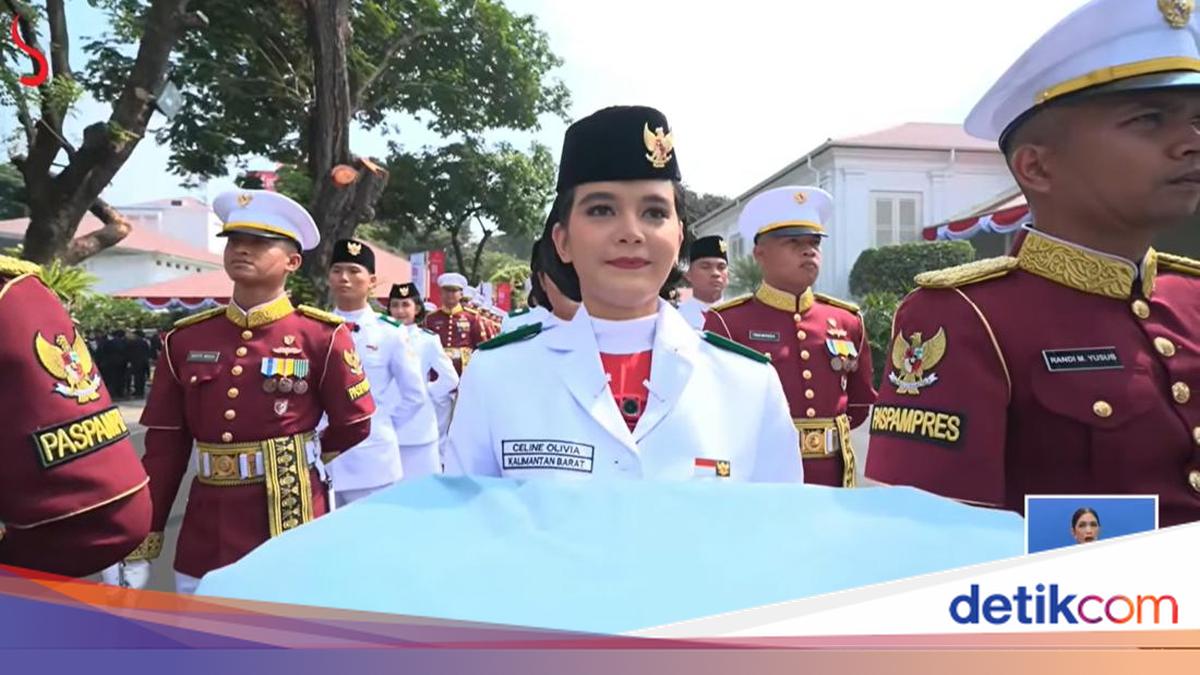 Bangganya Celina Olivia Bawa Baki Bendera Merah Putih di Hadapan Prabowo