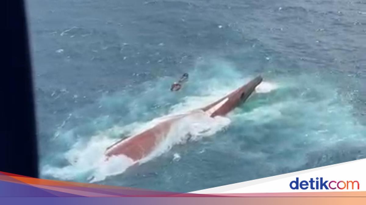 Potret dari Udara Kapal Virgo Transport Terbalik di Laut Jawa