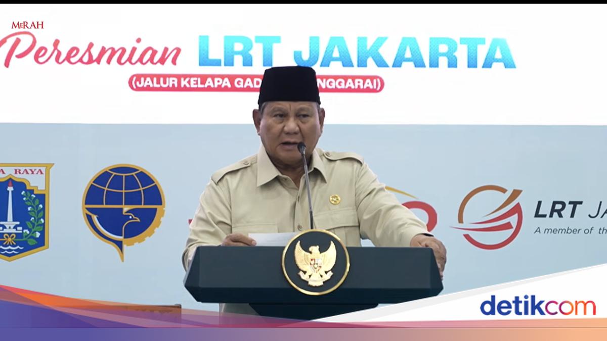 Prabowo Resmikan LRT Jakarta Kelapa Gading-Manggarai