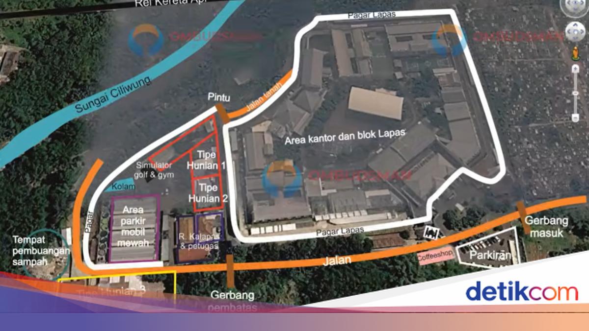 'Rumah Cluster' Lapas Cibinong Dilihat dari Atas